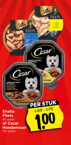  60 150 sheba filets fine cesar classic cuisine saus sauce start hondenvoer stuk 1 00 