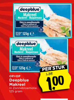  100 deepblue makreel filets zonnebloemolie fillets sunflower oil huile tournesol stuk 