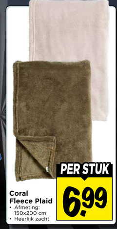 coral fleece plaid cm zacht stuk 