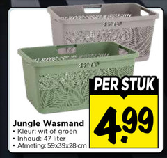  jungle wasmand kleur wit groen inhoud liter cm stuk 