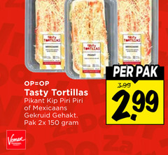  150 tortillas tasty pikant kip piri mexicaans gekruid gehakt pak 2x 3.99 