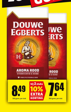  douwe egberts koffie 2 10 500 aroma rood evenwichtig rond stuks stuk fond 