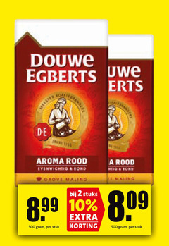  douwe egberts koffie 2 10 500 erts aroma rood evenwichtig rond grove maling stuks stuk 