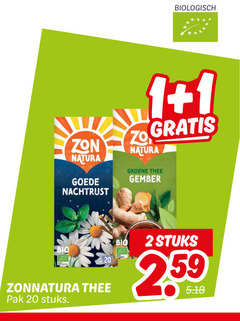  zonnatura thee 1 2 20 biologisch zon natura nachtrust groene gember bio pak stuks 