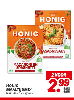  honig maaltijdmix 2 1867 tafel basis boodschappenlijstje achterzijde macaroni spaghetti pak 