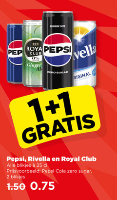  1 2 25 suiker taste roya pepsi club ginger zero sugar original sprankelend rivella royal blikjes cola 