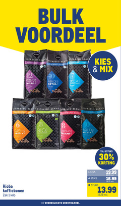  rioba koffiebonen 1 4 6 8 10 12 30 100 bulk voordeel espresso beans roast dark bean mix italian style spicy intense arabica robusta royal decaf smooth fruity medium fairtrade bio easy sweet strong creamy zak kilo groothandel stuk stuks v.a. 