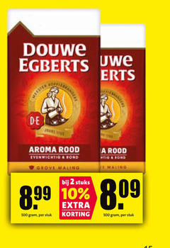  douwe egberts koffie 2 10 500 erts aroma rood evenwichtig rond grove maling stuks stuk bond 