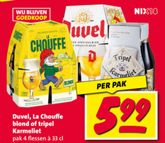  duvel la chouffe karmeliet speciaalbieren 4 33 150 nix18 speciaalbier blond tripel pak flessen blonde 