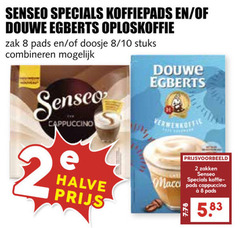  douwe egberts senseo oploskoffie koffiepads 2 8 zak pads doosje 10 stuks combineren cappuccino halve verwenkoffie zakken koffie 