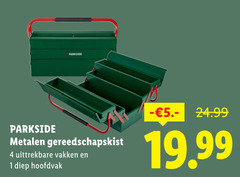  1 4 parkside metalen gereedschapskist uittrekbare vakken diep hoofdvak 