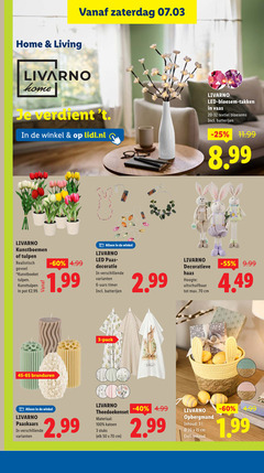  3 6 15 20 31 50 100 home living zaterdag livarno lidl.nl led bloesem takken vaas textiel bloesems batterijen tulpen realistisch gevoel kunstboeket kunsttulpen pot paas decoratie timer decoratieve haas hoogte uitschuifbaar cm branduren pack paaskaars theedoekenset materiaal katoen stuks opbergmand inhoud 