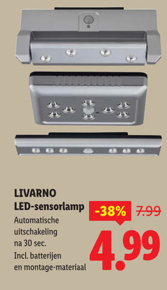  30 livarno led sensorlamp automatische uitschakeling sec batterijen montage materiaal 