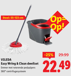  22 360 steel cm vileda easy clean emmer roterende 