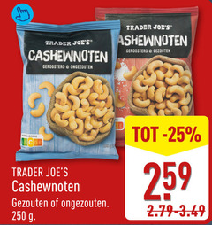  250 trader cashewnoten geroosterd ongezouten gezouten score 