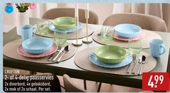  4 delig paasservies 2x dinerbord 4x gebaksbord mok schaal 