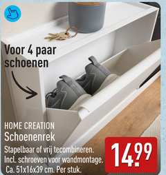  4 paar schoenen home creation schoenenrek stapelbaar vrij schroeven wandmontage ca. cm stuk 