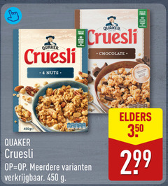  350 450 quaker cruesli nuts fibers chocolate belgische meerdere elders 