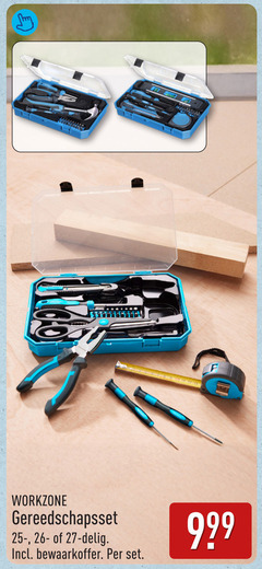  27 workzone gereedschapsset delig bewaarkoffer 