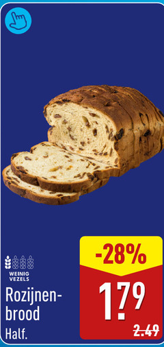  weinig vezels rozijnen brood 