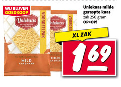  250 uniekaas mild milde geraspte kaas zak xl 