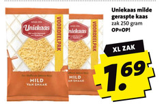  250 uniekaas mild milde geraspte kaas zak xl 