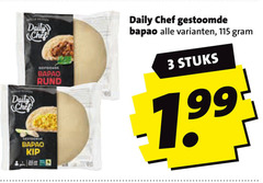  3 daily chef bapao kip rund gestoomde stuks 