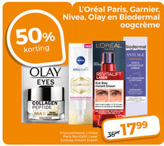  24 50 olay eyes paris garnier nivea biodermal new anti-age cellular luminous revitalift laser eye bag instant eraser oog lipcontour creme collagen peptide dual 