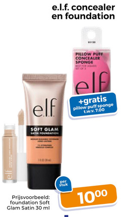  1 3 30 telfort elf concealer foundation pillow puff sponge t.w.v. soft satin ml stuk 10 