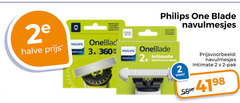  2 55 360 philips one blade navulmesjes 2e b halve oneblade 3x 2x intimate pak 