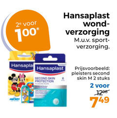  2 100 2e hansaplast wond verzorging second protection pleisters skin stuks 