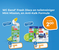  2 379 wc eend fresh discs toiletreiniger mint mission anti kalk formule stuk 
