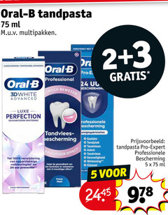 2 3 5 24 100 oral b tandpasta ml multipakken bewezen professioneel ontworpen advanced professional versterkt pro bescherming luxe geavanceerde whitening verwijdering oppervlakkige verkleuringen uur preventie professionele tandvlees krachtiger effect gezondheid verbeteren 2x frisse munt cool peppermint kling gaatjes tandplak tandsteen adem gevoeligheid glazuur expert 