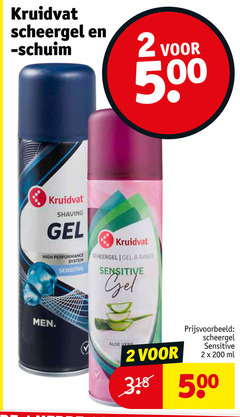  2 200 500 kruidvat scheergel shaving gel high system sensitive raser men aloe vera ml 