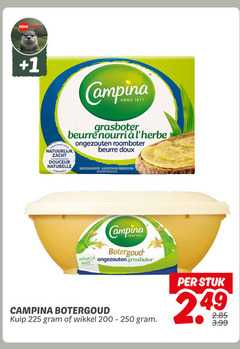  200 225 250 1 campina anno grasboter beurre natuurlijk zacht douceur naturelle ongezouten roomboter doux serveersuggestie suggestion botergoud stuk kuip wikkel 