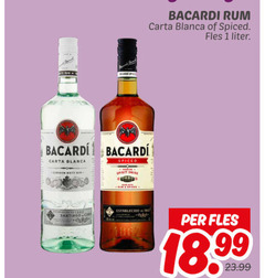  1 1542 bacardi rum carta blanca spiced fles liter bum spirit santiago establecido 18 99 