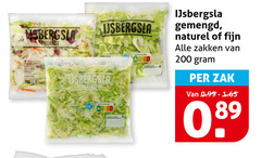  200 melange ijsbergsla gemengd naturel fijn zakken zak 