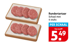  4 rundertartaar schaal stuks 