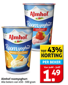  450 500 almhof room yoghurt spaanse sinaasappel roomyoghurt bekers aardbei beker 