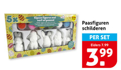  2 5x gipsen figuren verf penseel plaster figures with and brush avec paasfiguren schilderen elders 