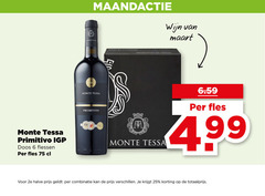  6 25 wijn prodotto italia monte tessa primitivo doos flessen fles 2e halve combinatie 