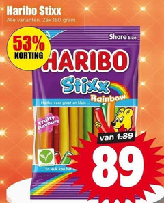  160 haribo stixx zak share size klein rainbow 