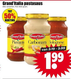  50 100 400 pastasaus pot grand italia maestro piccante carbonara bolognese rode volle italiano rundvlees ricetta italiana 