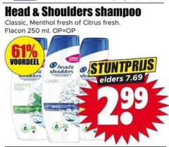  100 250 head shoulders shampoo classic menthol fresh citrus flacon ml voordeel elders 
