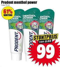  99 prodent menthol power tube ml munt eucalyptus adem 4in1 