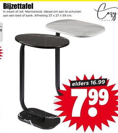  27 bijzettafel zwart wit marmerlook schuiven bed bank cm maison elders 