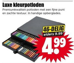  46 luxe kleurpotloden premiumkwaliteit potloden fijne punt zachte textuur opberglades delig elders 