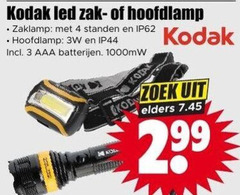  3 4 kodak led hoofdlamp zaklamp standen aaa batterijen zoek elders 