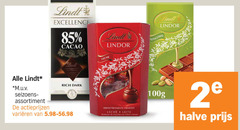 klik op dit plaatje voor een vergroting en voor vergelijkbare aanbiedingen gerelateerd aan
lindt chocolade excellence cacao leche lindor m.u.v assortiment dark varieeren cremoso chocolate 100g 2 halve lindt chocolade excellence cacao leche lindor m.u.v assortiment dark varieeren cremoso chocolate 100g 2 halve