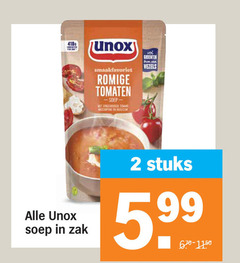  2 unox romige tomaten soep zone tommy mascarpone groenten vezels zak stuks 